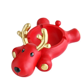 SLEEPING RED REINDEER ASHTRAY 1CT